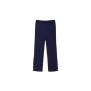 Twinset Straight Trousers Blue, Dam