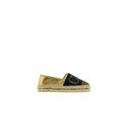 Carolina Herrera Gyllene Pärlade Espadrillos med CH Initialer Multicol...