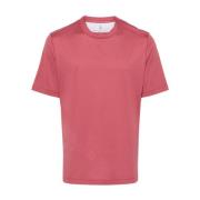 Brunello Cucinelli Röd Bomull Jersey T-shirt Pink, Herr
