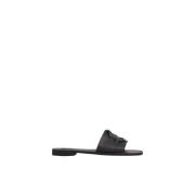Moncler Svarta Slide Sandaler med 3D Logo Black, Dam