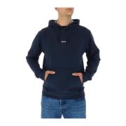 Hugo Boss Blå Tryckt Huva Sweatshirt Blue, Herr