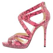 Jimmy Choo Pre-owned Pre-owned Tyg sandaler Pink, Dam