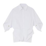 Liu Jo Oversized Skjorta med Asymmetriska ärmar White, Dam