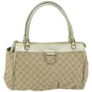 Gucci Vintage Pre-owned Canvas gucci-vskor Beige, Dam