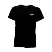 Moschino Svart Bomullsblandning Kortärmad T-shirt Black, Herr