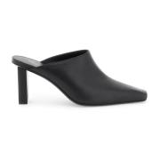 Courrèges Läder Cut-Out Mules Black, Dam