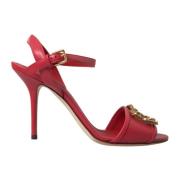 Dolce & Gabbana Röda Ankelrem Stilettklack Sandaler Red, Dam