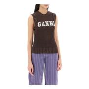 Ganni Round-neck Knitwear Brown, Dam