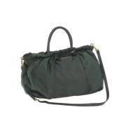 Prada Vintage Pre-owned Nylon handvskor Green, Dam