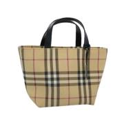 Burberry Vintage Pre-owned Canvas handvskor Beige, Dam