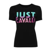 Just Cavalli Svart Grafisk Tryck T-shirts och Polos Black, Dam