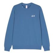 Sun68 Broderad Logosweatshirt Blue, Herr