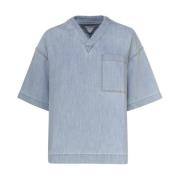 Bottega Veneta Short Sleeve Shirts Blue, Dam