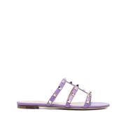 Valentino Garavani Flat Sandals Purple, Dam