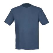 Gran Sasso Denim Crepe Bomull T-shirt med Sidöppningar Blue, Herr