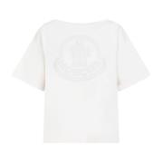 Moncler Bomull T-shirt 060 Diverse White, Dam