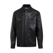 Loewe Leather Jackets Black, Herr