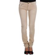 Roberto Cavalli Beige Cotton Stretch Slim Fit Jeans Beige, Dam