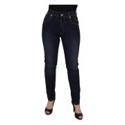 Dolce & Gabbana Blå Bomull Hög Midja Skinny Denim Jeans Blue, Dam