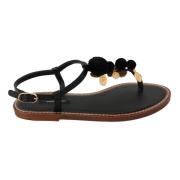 Dolce & Gabbana Flat Sandals Black, Dam