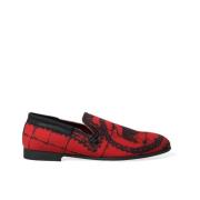 Dolce & Gabbana Röd Svart Torero Loafers Skor Multicolor, Herr