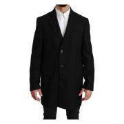 Dolce & Gabbana Single-Breasted Coats Black, Herr