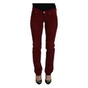 Dolce & Gabbana Maroon Corduroy Chic Byxor Red, Dam