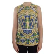 Dolce & Gabbana Multifärgad Majolica Broderad Tank Top Multicolor, Dam