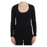 Dolce & Gabbana Svart Cashmere Crewneck Sweater Pullover Black, Dam