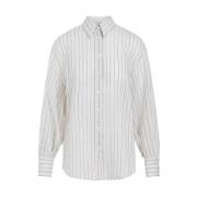 Brunello Cucinelli Vit Skjorta C044 Rea White, Dam