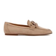 Tod's Mocka Läder Loafers i Cappuccino Beige, Dam