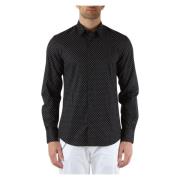 Antony Morato Slim Fit Bomullsskjorta med Dekorativt Motiv Black, Herr