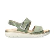 Mephisto Flat Sandals Green, Dam