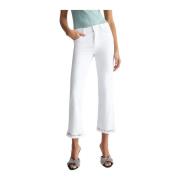 Liu Jo Flare Jeans med nitar och strass White, Dam