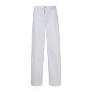 Dsquared2 Wide Trousers White, Dam