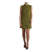 Dolce & Gabbana Chic Gul Houndstooth Stickad Minikjol Multicolor, Dam