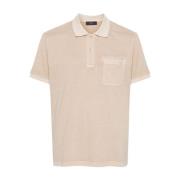 Fay Beige Bomullspolo med Logo Beige, Herr