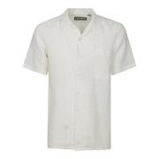 Canali Short Sleeve Shirts White, Herr