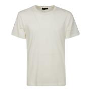 Roberto Collina Vit Bomull Half-Sleeved T-Shirt Beige, Herr