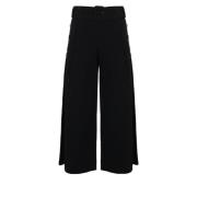 Twinset Wide Trousers Black, Dam