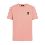 Belstaff Logo Patch Bomull T-Shirt Pink, Herr