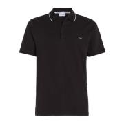 Calvin Klein Svart Pique Polo Shirt med Logo Black, Herr