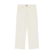 Kenzo Solid Sumire Cropped Jeans White, Dam