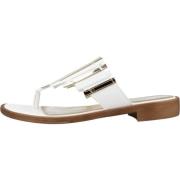 CafèNoir Färgglada Multi-Strap Flip Flops White, Dam