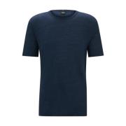 Hugo Boss Linne Regular-Fit Crew-Neck T-Shirt Navy Blue, Herr