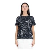Moschino Svart T-shirt med Teddy Bear Print Black, Dam