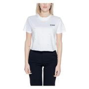 Guess Crop T-shirt Vår/Sommar Kollektion 100% Bomull White, Dam
