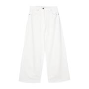 Semicouture Vit Wide Leg Denim Jeans White, Dam
