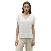Ecoalf Arendal Off White Linne V-ringad T-shirt White, Dam