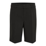 My Essential Wardrobe Svarta Långa Shorts Löst Passform Black, Dam